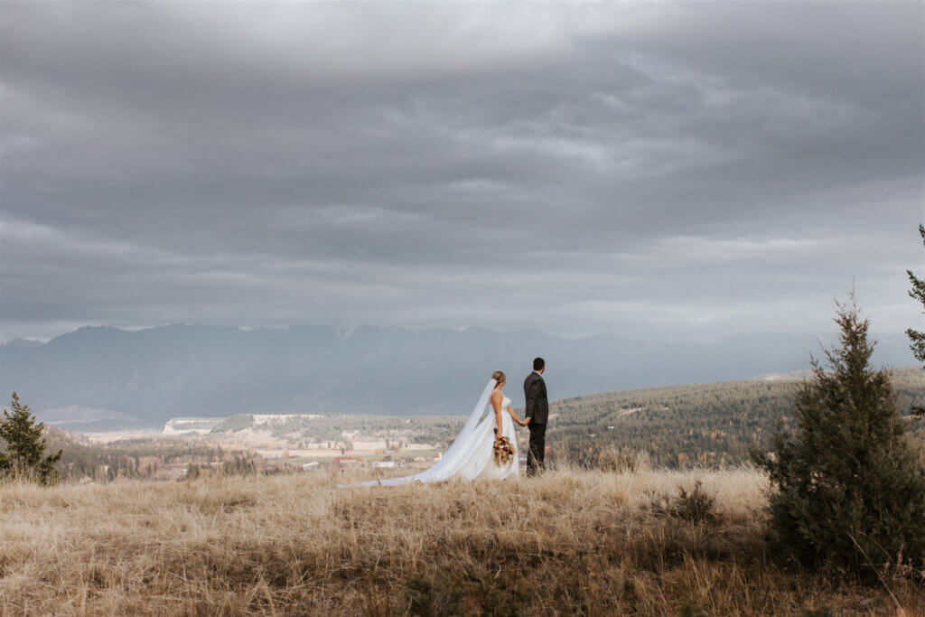 A wedding photo from St. Eugene Golf Resort in Cranbrook, BC